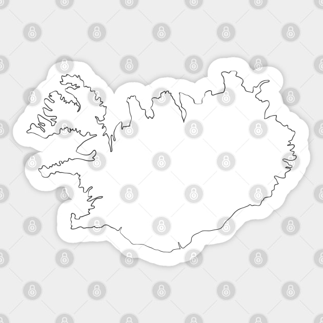 Iceland Outlines Sticker by KristjanLyngmo